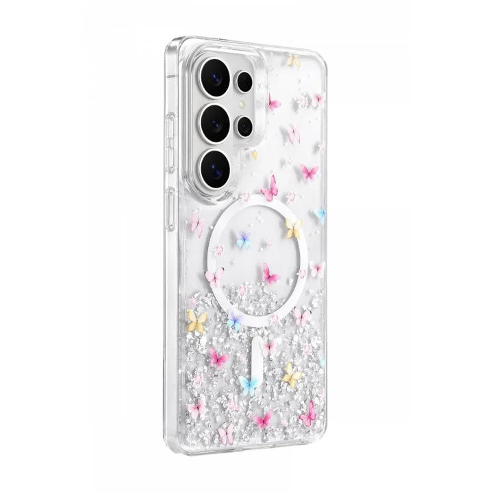 Mey İthalat®  Samsung Galaxy S26 Ultra Misk Simli Magsafe Kapak - Desen 4