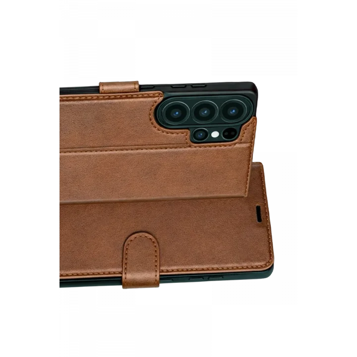 Mey İthalat®  Samsung Galaxy S26 Ultra Trend S Plus Kapaklı Kılıf - Taba