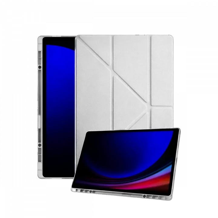 Mey İthalat®  Samsung Galaxy Tab A11 Kalemlikli Mars Tablet Kılıfı - Gri