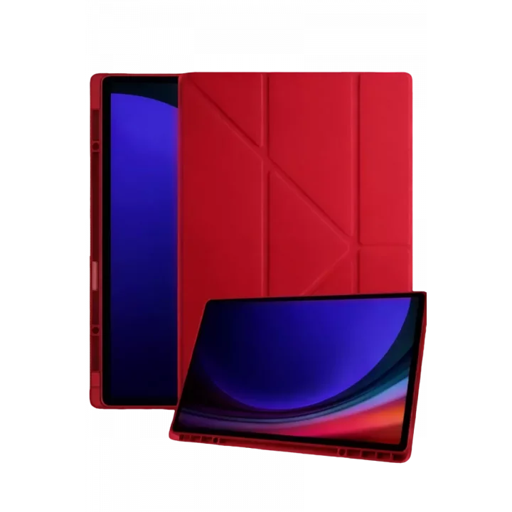 Mey İthalat®  Samsung Galaxy Tab A11 Kalemlikli Mars Tablet Kılıfı - Kırmızı