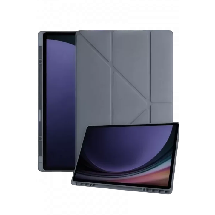 Mey İthalat®  Samsung Galaxy Tab A11 Kalemlikli Mars Tablet Kılıfı - Koyu Gri