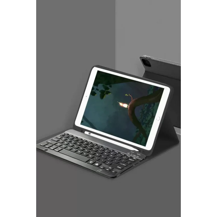 Mey İthalat®  Samsung Galaxy X510 Tab S9 FE 11 Kılıf KC01 Smart Klavyeli Tablet Kılıfı - Siyah