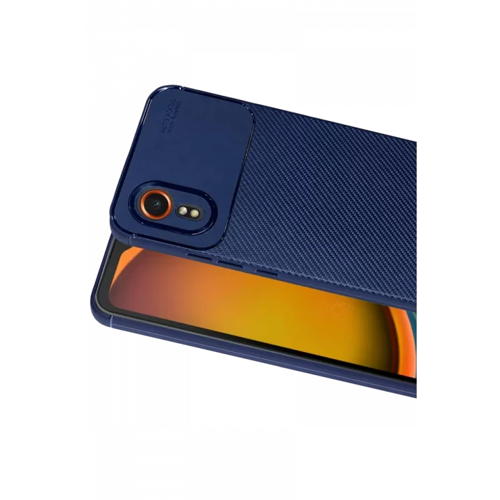 Mey İthalat®  Samsung Galaxy XCover 7 Kılıf Auto Focus Karbon Kapak - Lacivert