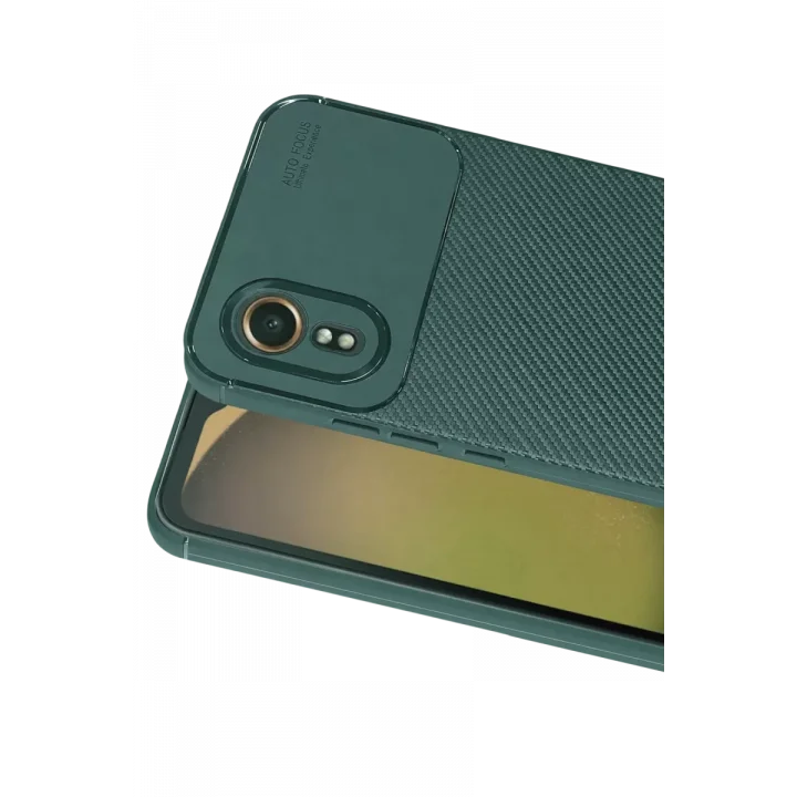 Mey İthalat®  Samsung Galaxy XCover 7 Kılıf Auto Focus Karbon Kapak - Yeşil