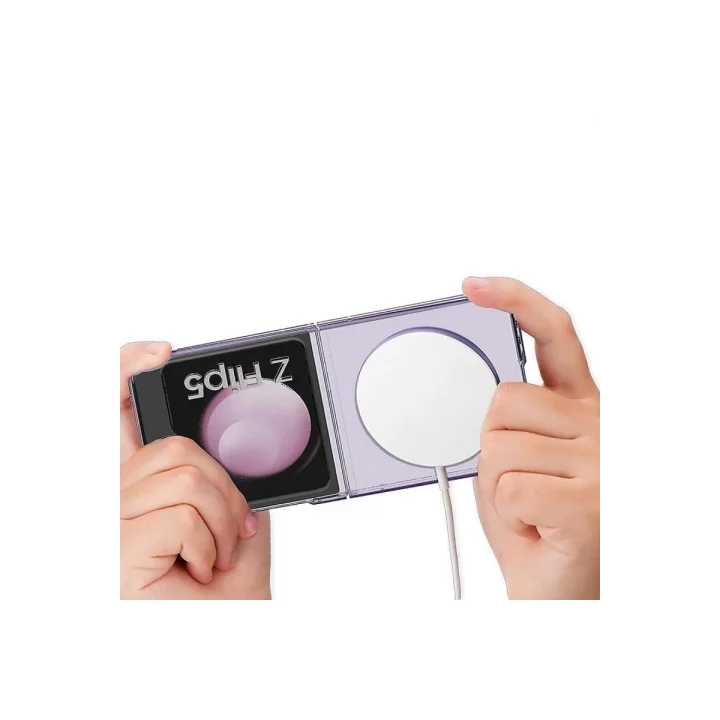 Mey İthalat®  Samsung Galaxy Z Flip 5 Kılıf Magneticsafe Şeffaf Silikon - Şeffaf