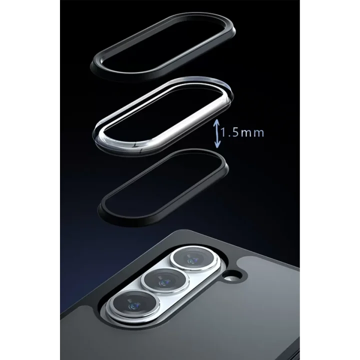 Mey İthalat®  Samsung Galaxy Z Fold 5 Kılıf Blur Fold Kapak - Mat Siyah