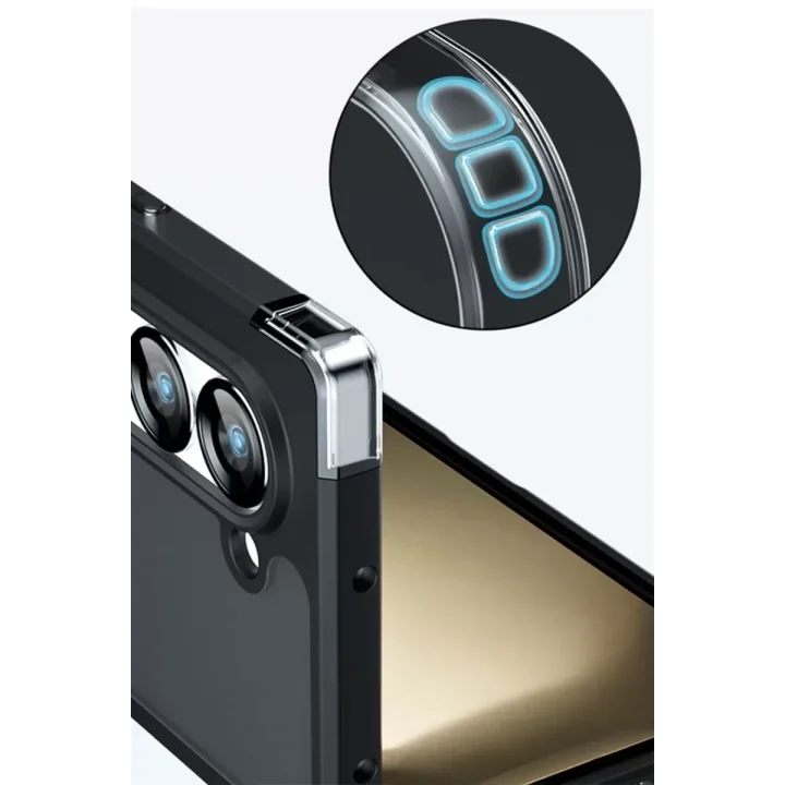 Mey İthalat®  Samsung Galaxy Z Fold 5 Kılıf Blur Fold Kapak - Siyah