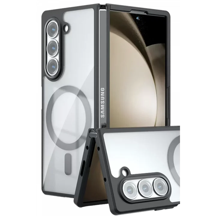 Mey İthalat®  Samsung Galaxy Z Fold 5 Kılıf Blur Fold Magsafe Kapak - Siyah