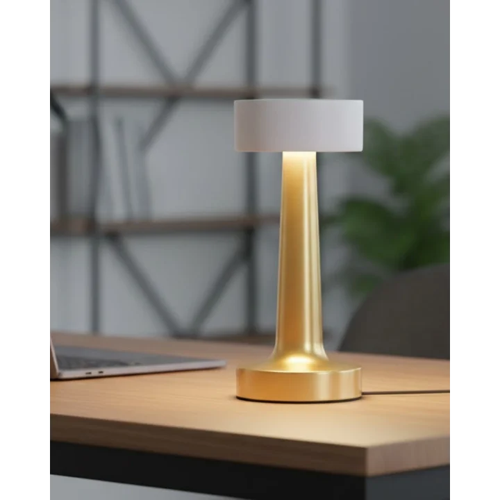 Mey İthalat® Şarj Edilebilir LED Abajur Dokunmatik IP20 Korumalı