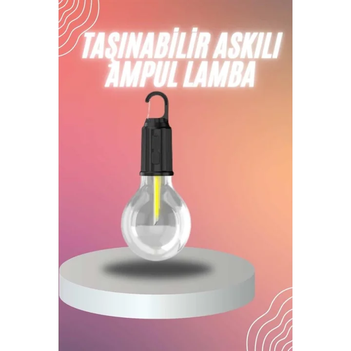 Mey İthalat® Şarjlı Dekoratif Kamp Lambası Askılı Ampul Led Işık Type-C Girişli