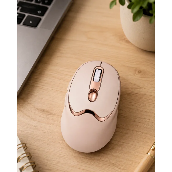 Mey İthalat® Şarjlı Kablosuz Mouse Sessiz Tıklama Bluetooth ve USB Destekli