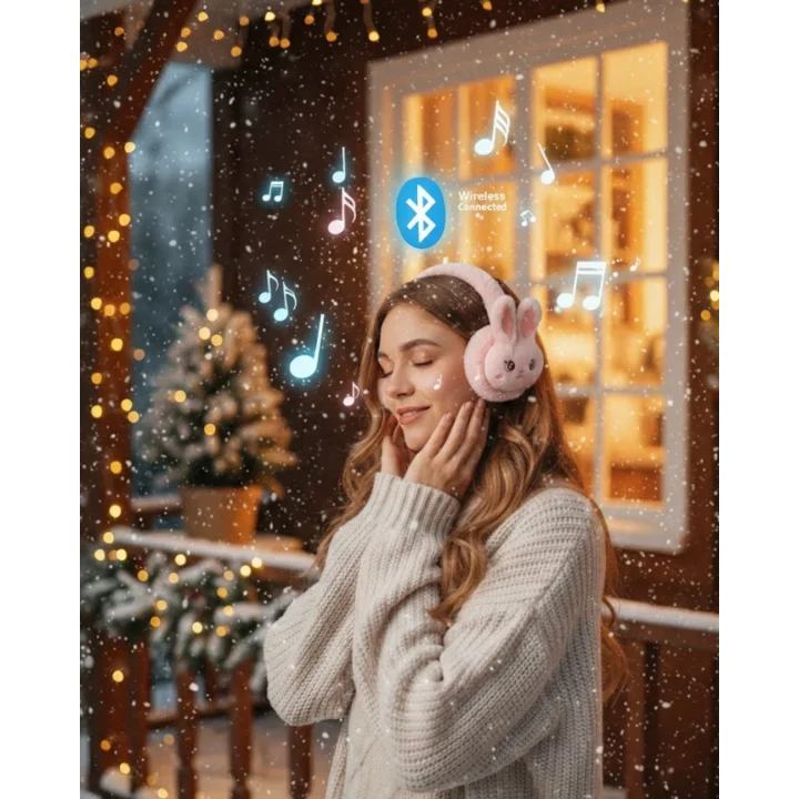 Mey İthalat® Şarjlı Kablosuz Tavşan Tasarımlı Bluetooth Kulaklık TF Kart Girişli