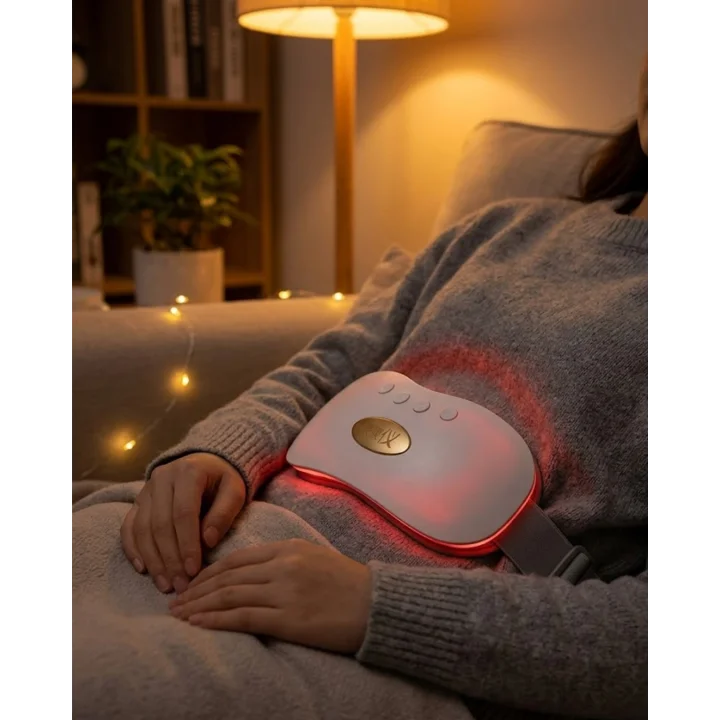 Mey İthalat® Şarjlı Kızılötesi Isı Terapili Titreşimli Bel ve Rahim Destek Kemeri USB 45-50 Derece Ayarlı