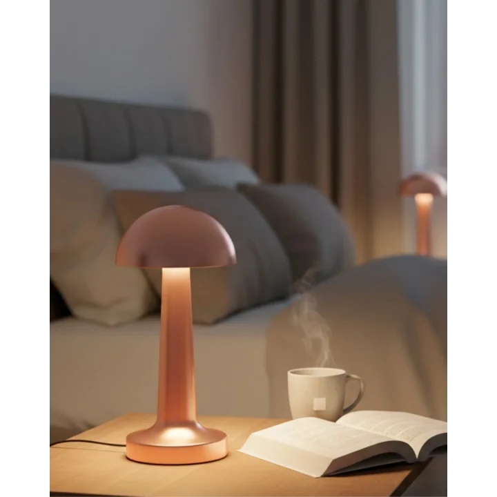 Mey İthalat® Şarjlı Mantar Masa Lambası 3 Seviyeli Dokunmatik LED USB Şarj Özellikli