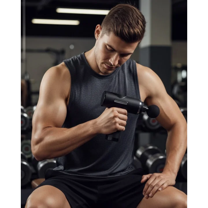 Mey İthalat® Şarjlı Masaj Tabancası 4 Başlıklı Mini Masaj Tabancası ve Masaj Aleti