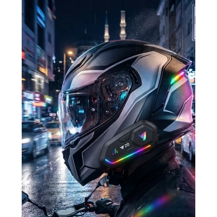 Mey İthalat® Şarjlı Motosiklet Kask Intercom Kulaklık Bluetooth 5.3 Teknolojisi