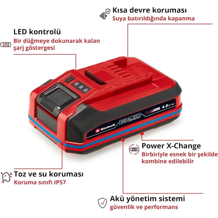 Mey İthalat®  Sealed Li-on Akü 18 Volt 4,0 Ah Plus