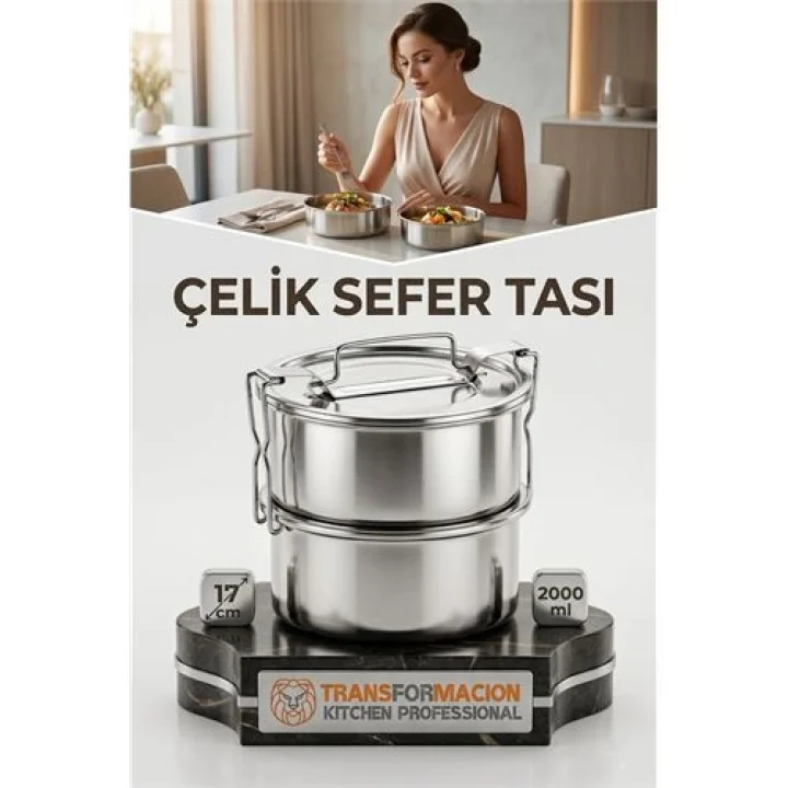 Mey İthalat® Sefer Tası Paslanmaz Çelik Yemek Kabı 17 cm 2 LİTRE 721367