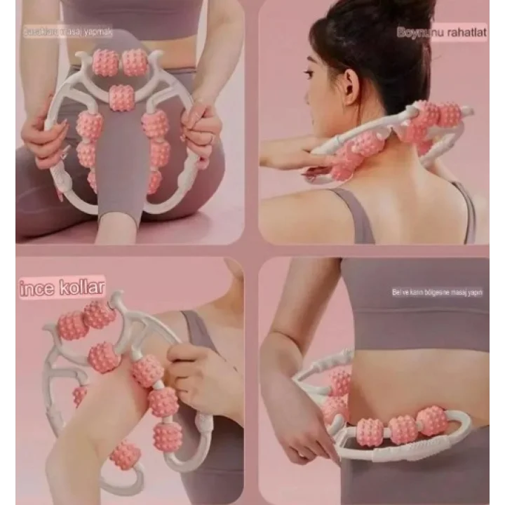 Mey İthalat® Selülit Masaj Aleti 9 Tekerlekli Lenf Drenaj Rulosu