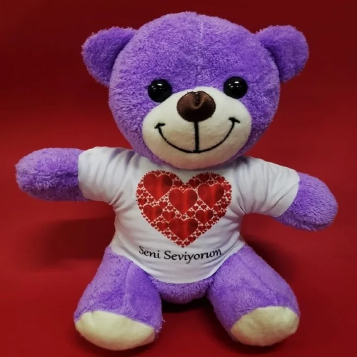 Mey İthalat® Seni Seviyorum Baskılı Tişörtlü Peluş Ayıcık
