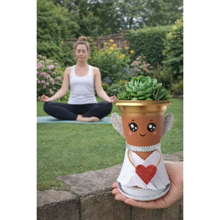 Mey İthalat® SERA MELEK  SAKSI 0,6 LT sukulent saksısı