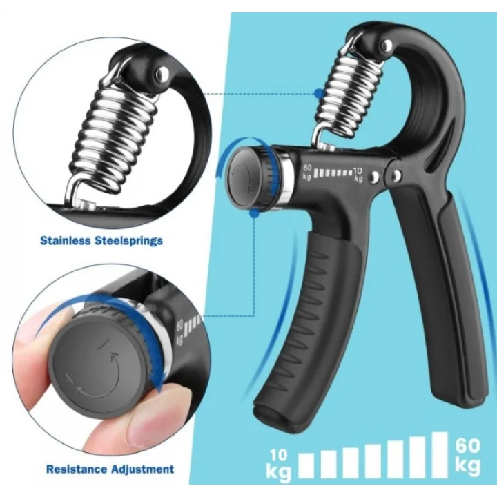 Mey İthalat® Sertlik Ayarlı El Yayı Ayarlanabilir Bilek Kas Güçlendirme Aleti 10-60 Kg