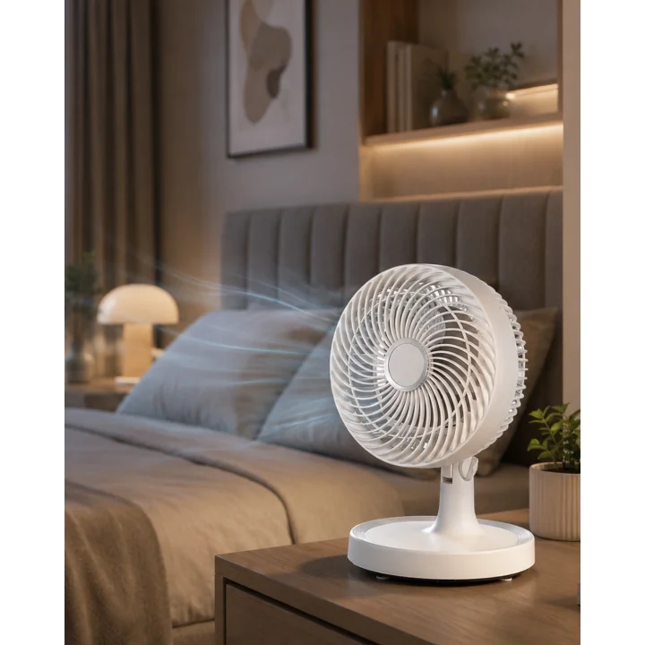 Mey İthalat® Sessiz Çalışan Mini Masaüstü Fan 2 Kademeli Otomatik Salınımlı