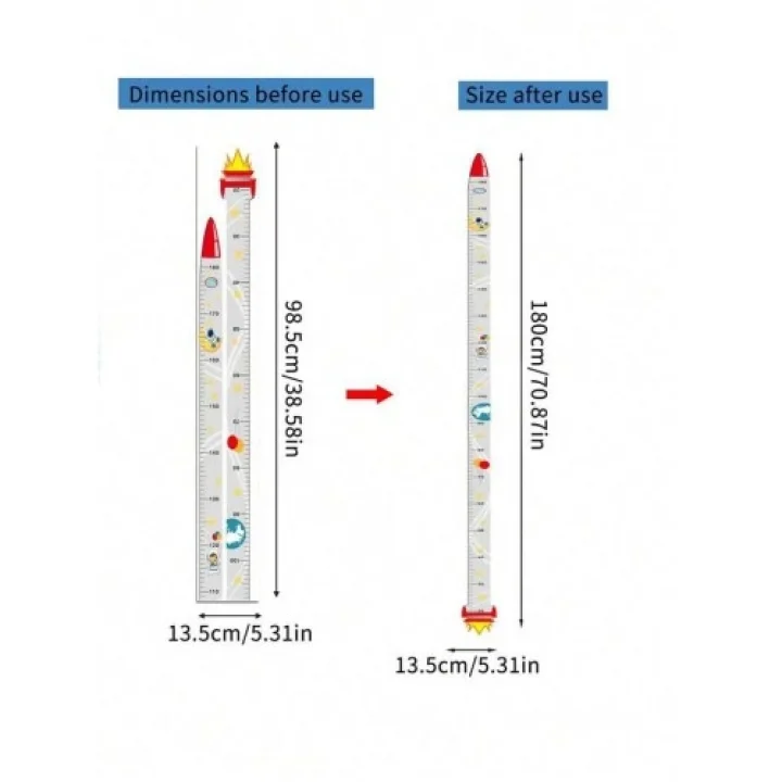 Mey İthalat® Sevimli Figürlü Çocuk Odası Boy Ölçer Sticker 180 cm