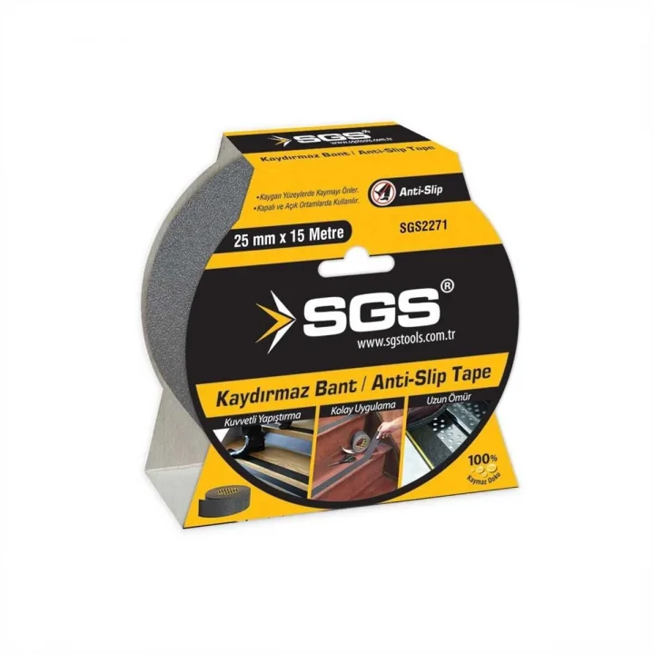 Mey İthalat® Sgs 2271 Siyah Kaydırmaz Bant 25 mm 15 Metre