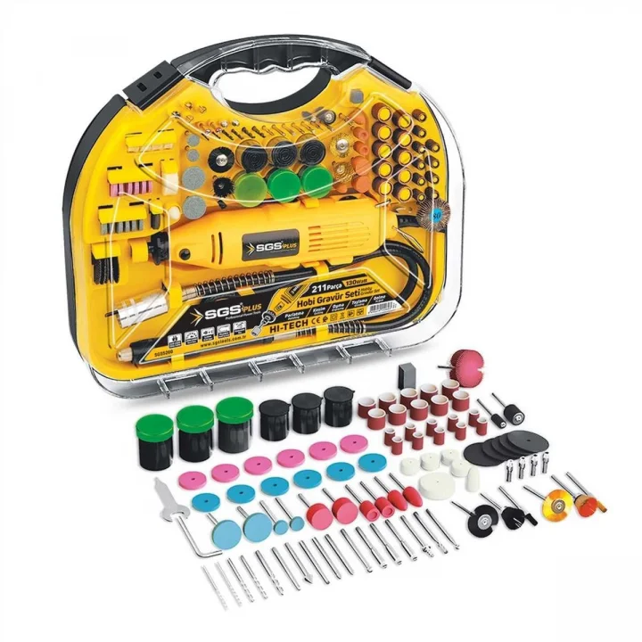 Mey İthalat® SGS 5260 Hobi Gravür Seti 130 Watt 211 Parça