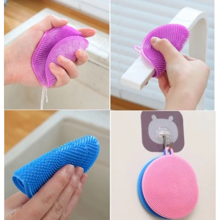 Mey İthalat® Silikon Bulaşık Yıkama Fırçası Tükenmeyen (2 Adet)