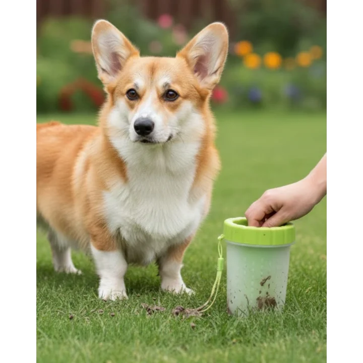 Mey İthalat® Silikon Kıllı Köpek Pati Temizleme Kabı Orta Büyük Irklar İçin Taşınabilir