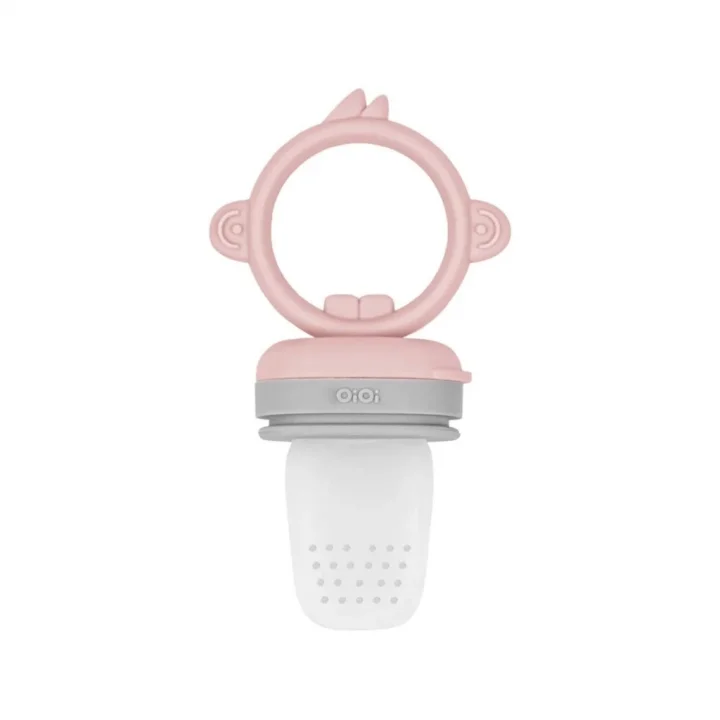 Mey İthalat®   Silikon Püre Meyve Sebze Emziği Pinky Pink / Powder Grey