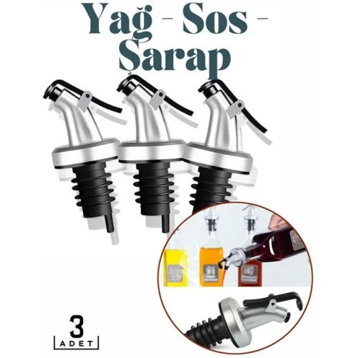 Mey İthalat®  Şişe Tıpa Dağıtıcı Akış Seti 3lü BiancoLilla Design 718418