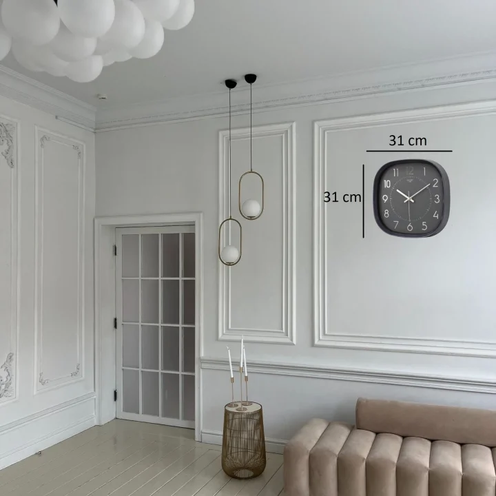 Mey İthalat® Siyah 31 Cm Dekoratif Duvar Saati