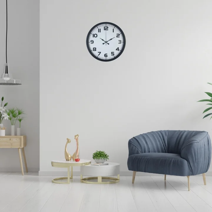 Mey İthalat® Siyah 36 Cm Büyük Rakamlı Duvar Saati