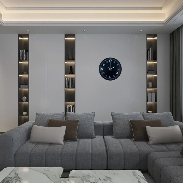 Mey İthalat® Siyah 36 Cm Modern Duvar Saati