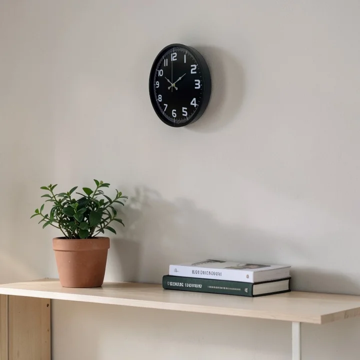 Mey İthalat® Siyah 36 Cm Modern Duvar Saati