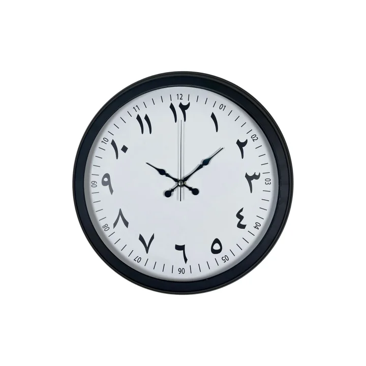 Mey İthalat® Siyah Arapça Rakamlı 40 Cm Metal Duvar Saati