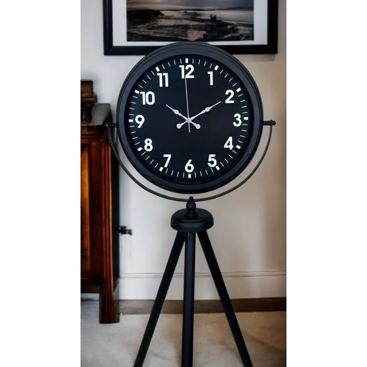 Mey İthalat® Siyah Asil Standart Stil Tripod Ayaklı Saat
