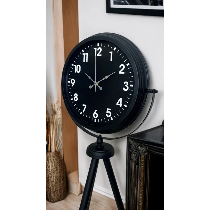 Mey İthalat® Siyah Asil Standart Stil Tripod Ayaklı Saat