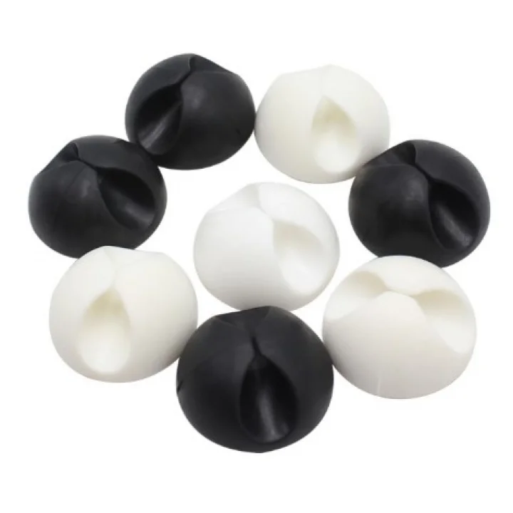 Mey İthalat® Siyah Beyaz Kablo Sabitleme Klipsi 10 lu