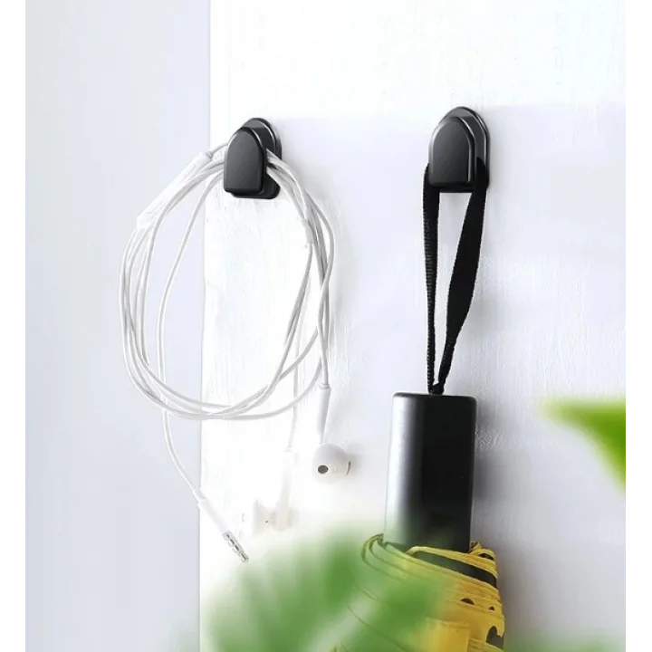 Mey İthalat® Siyah Çok Amaçlı Yapışkanlı Kanca 10 lu