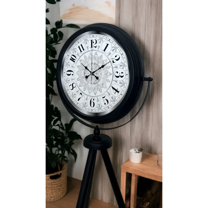 Mey İthalat® Siyah Desenli Şık Tripod Ayaklı Saat