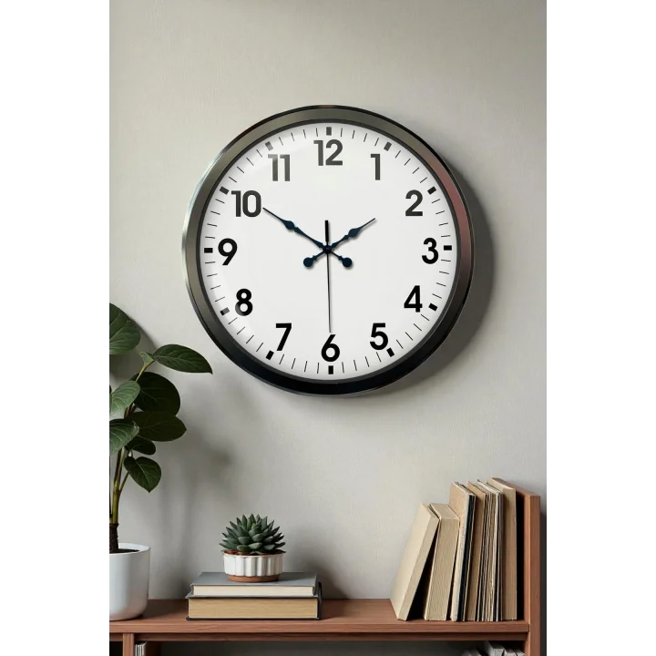 Mey İthalat® Siyah Klasik 52 Cm Modern Duvar Saati