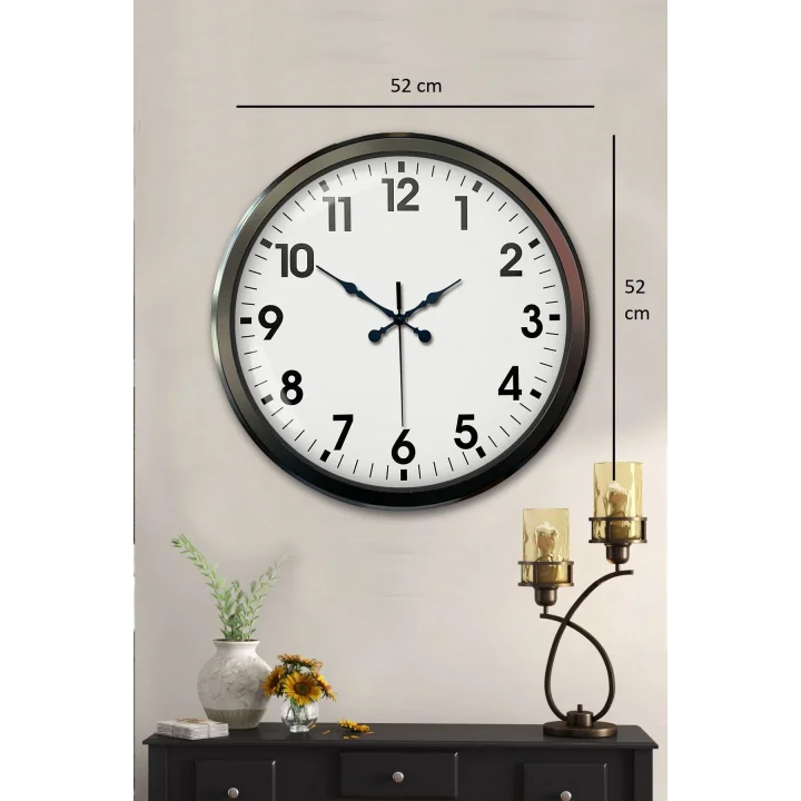 Mey İthalat® Siyah Klasik 52 Cm Modern Duvar Saati