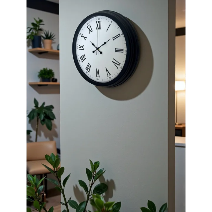 Mey İthalat® Siyah Klasik & Şık 40 Cm Metal Duvar Saati
