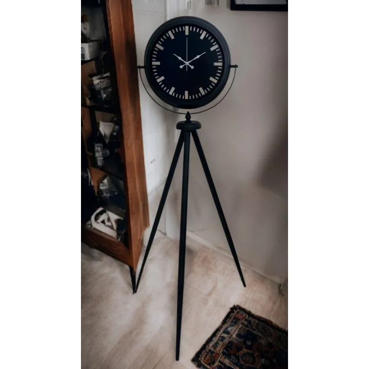 Mey İthalat® Siyah Lüks Sade Tripod Ayaklı Saat