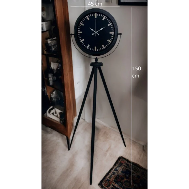 Mey İthalat® Siyah Lüks Sade Tripod Ayaklı Saat