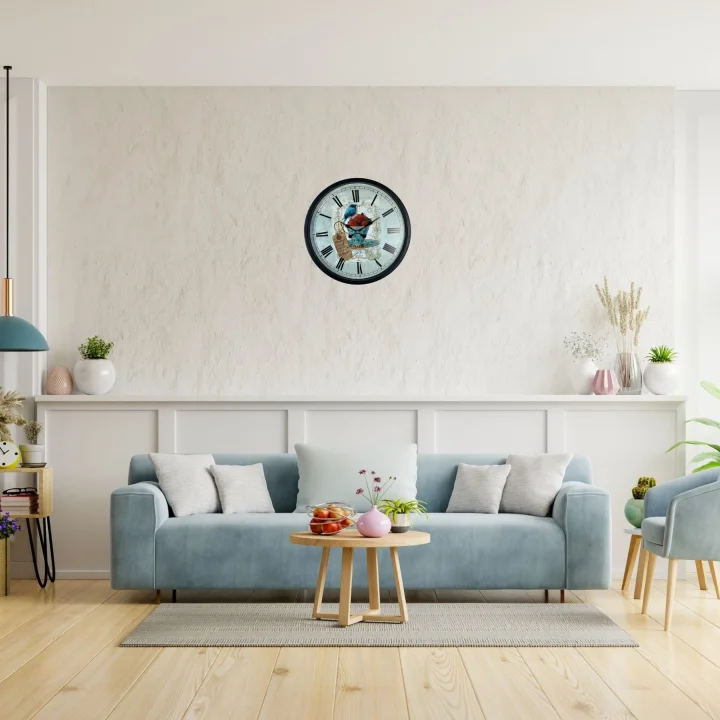 Mey İthalat® Siyah Paris Garden Dekoratif 36 Cm Duvar Saati